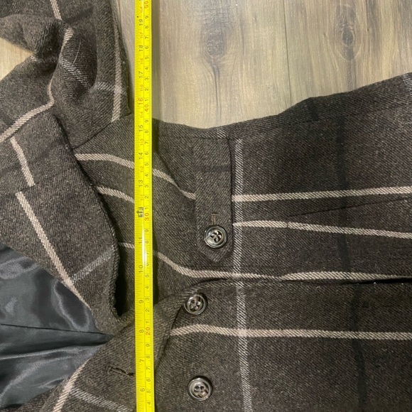 Banana Republic Brown Checkered Pea Coat - Picture 4 of 4